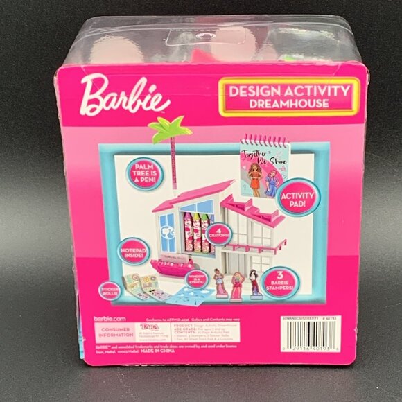 Barbie Design Activity Dreamhouse Playset With Stamps Pad Crayons Stickers Pen - Picture 2 of 6